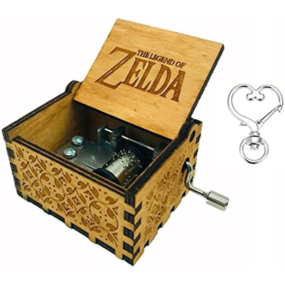 Cuzit The Legend of Zelda Movie Theme Antique Carved Music Box Hand Crank Wooden Musical Box Toy