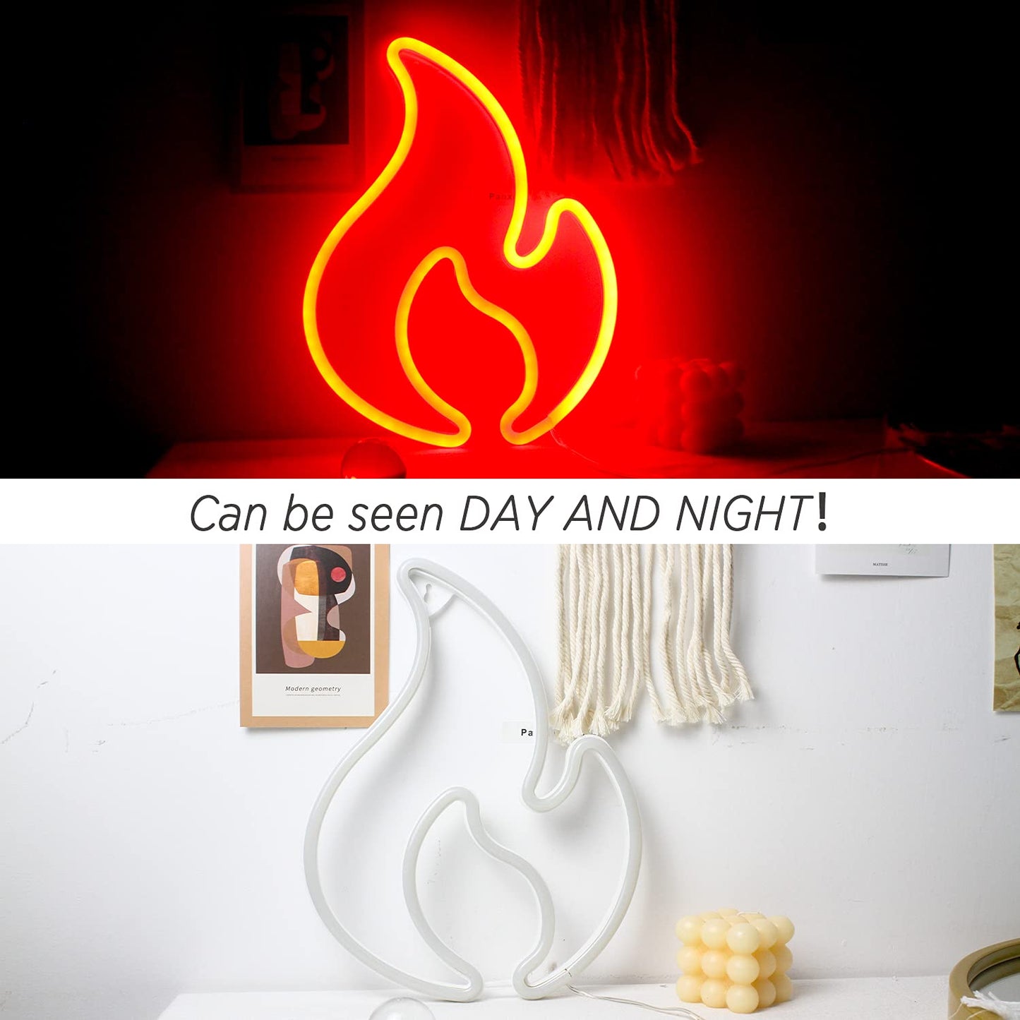 Letreros de Neón de Llama Para Pared Luces de Neón Rojo Letrero Fuego Led Luz nocturna de Neón Para Dormitorio Bar Restaurante Tienda Decoraciones Para El Hogar