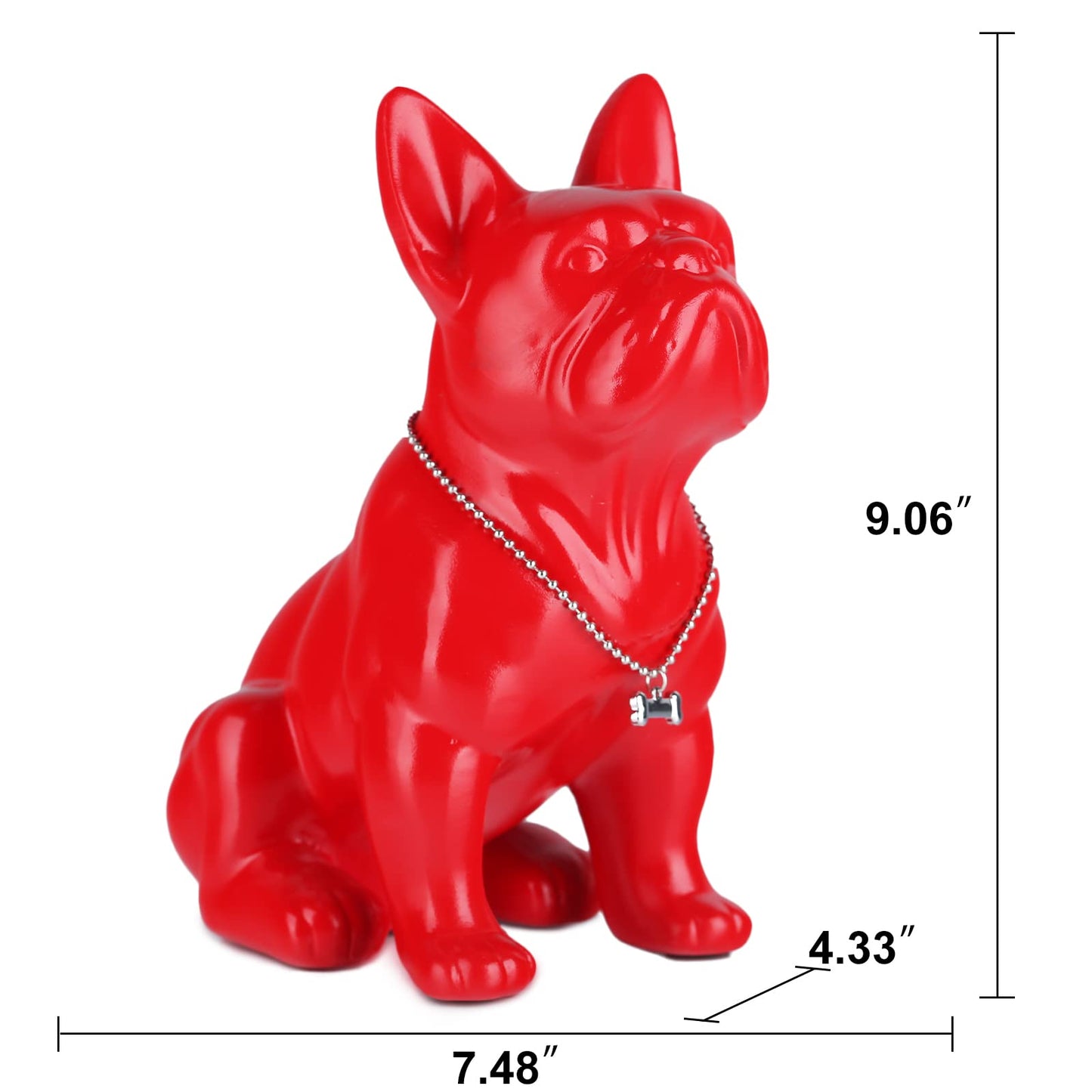 suruim Estatua de Bulldog inglés de Resina, Escultura Francesa, decoración del hogar, Figuras coleccionables Modernas, Artes para Perros, decoración de Escritorio 9 Pulgadas, 7.5 x 4.3 x 9 Pulgadas