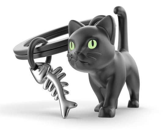 Llavero gato negro – Siempre al acecho de tu llavero