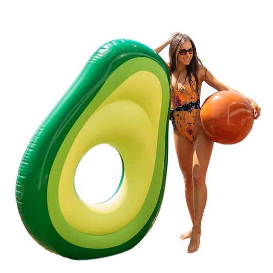 Flamingueo Flotador Aguacate Gigante - Colchoneta Hinchable para Piscina y Playa, Adultos, 160x125 cm