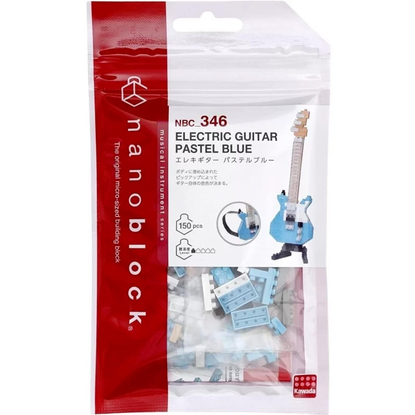Guitarra eléctrica azul Nanoblock – Rock en versión pixelada y de bolsillo