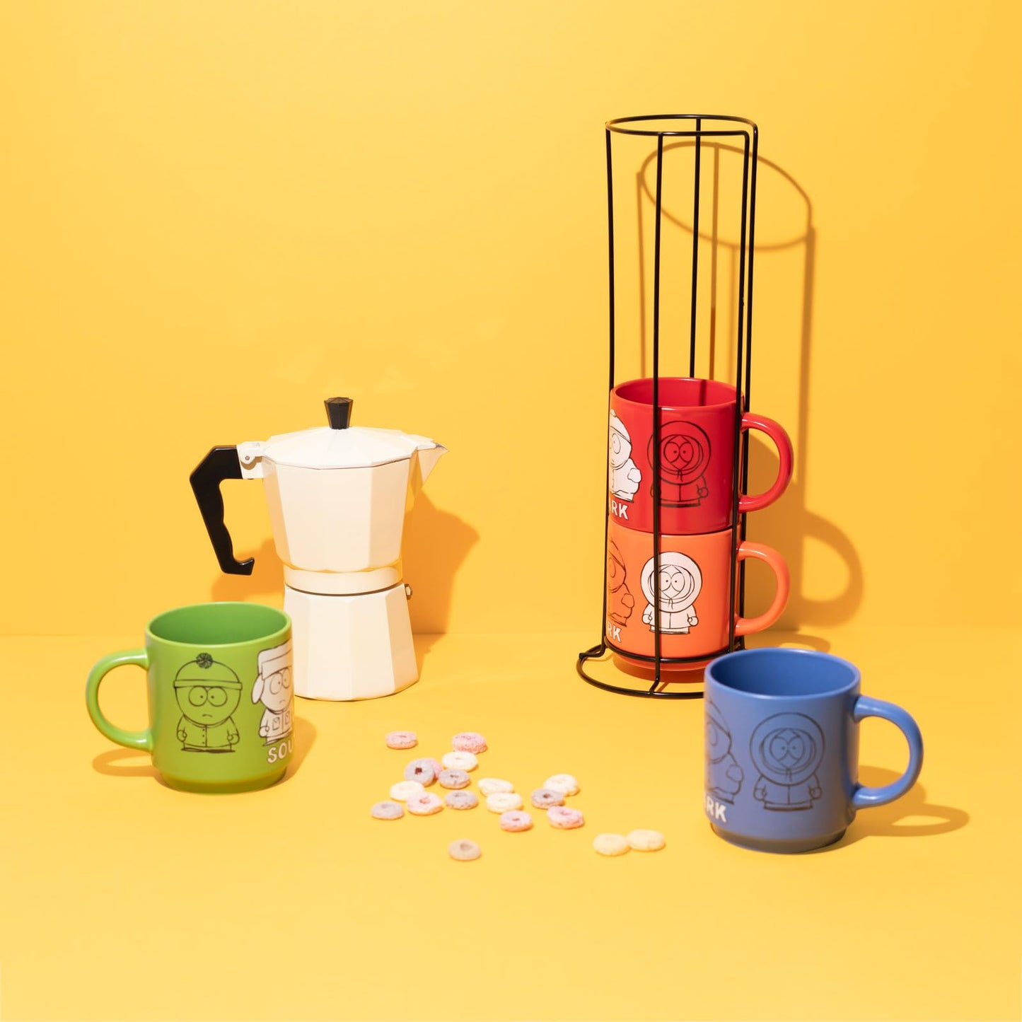Set 4 Tazas Apilables South Park – Desayuna con Kenny, Kyle, Stan y Cartman