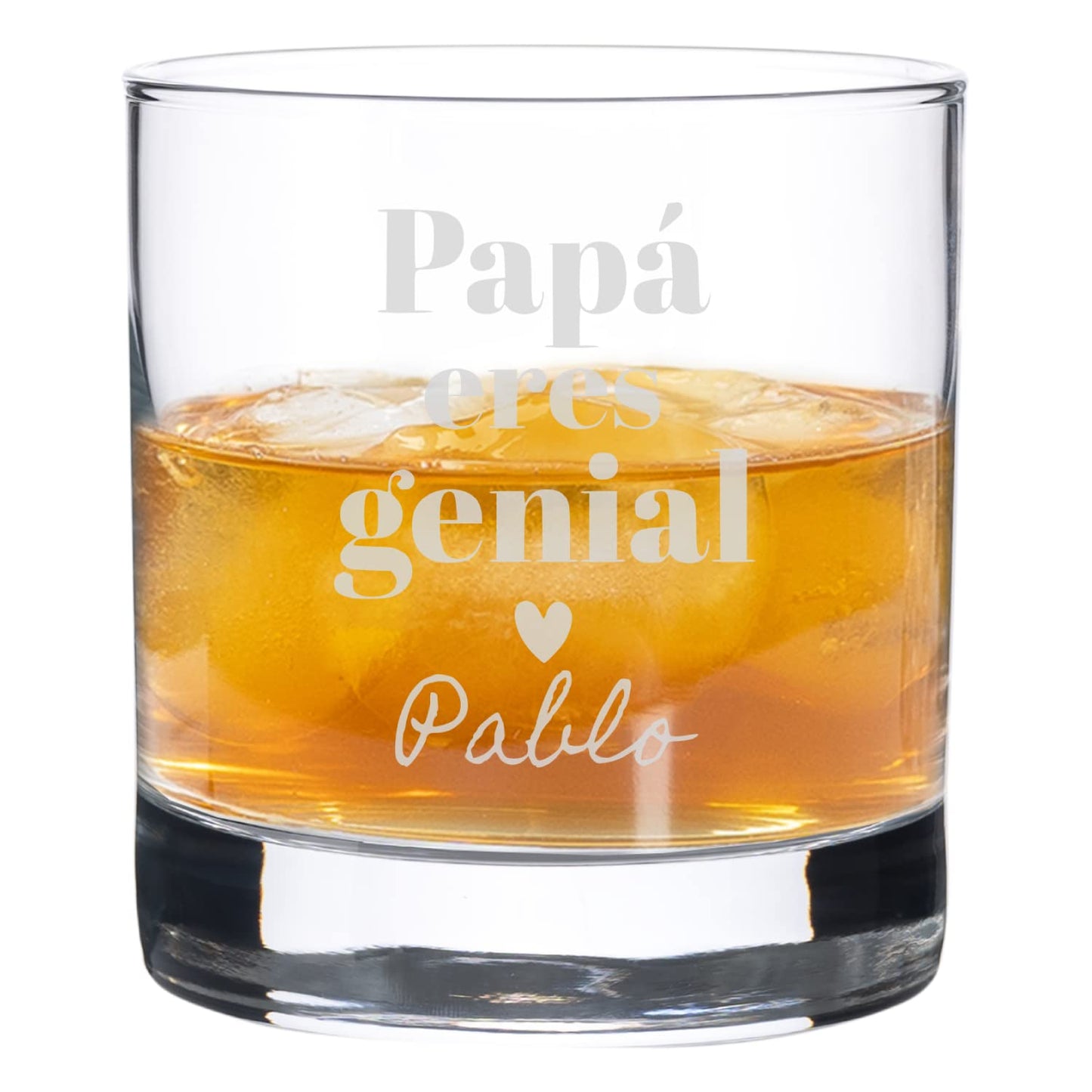 Wanapix | Vaso de Whisky Personalizado con Nombre | Vaso Cristal Grabado | Regalo Dia del Padre | 38 cl | Apto para Lavavajillas | Papa genial