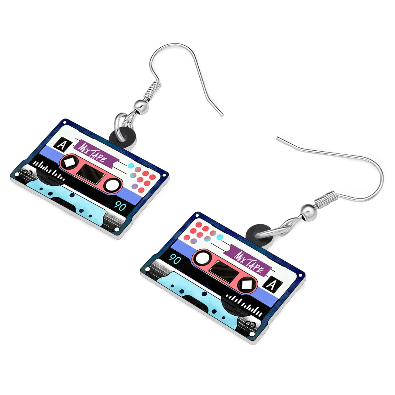 Pendientes Radio Vintage Morada – Ritmo ochentero a todo color