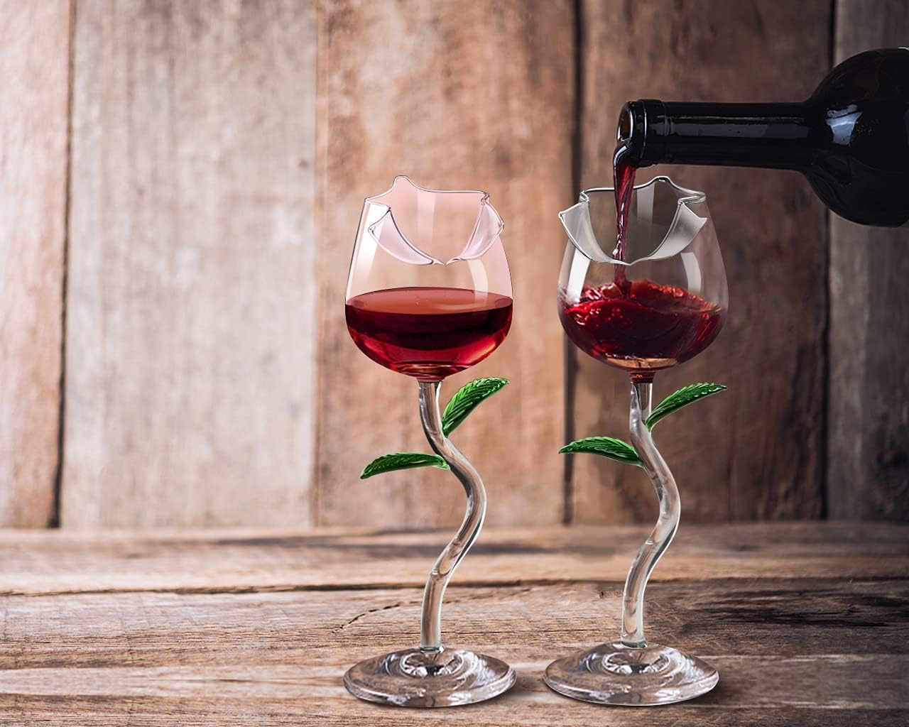 Copas de vino en forma de rosa – Brinda con flores que no se marchitan