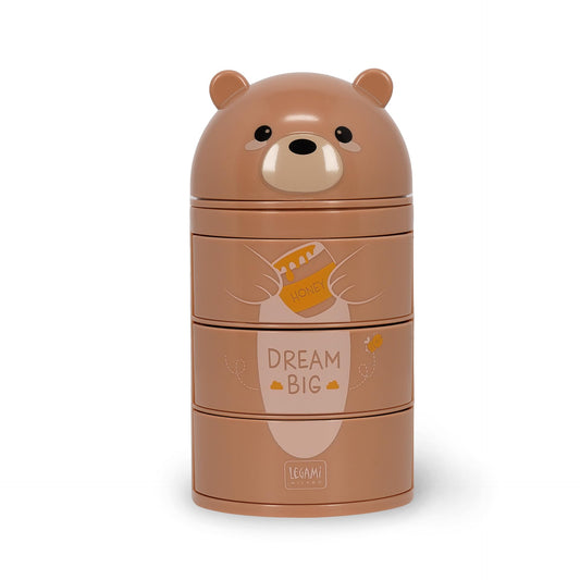 Legami - Organizador de escritorio, organizador de escritorio con 3 cajones de apertura lateral, compartimento superior con cierre deslizante, Tema Teddy Bear