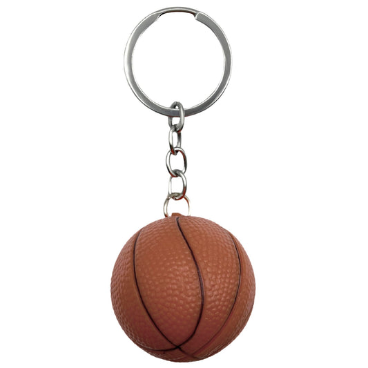 AUTOZOCO Llavero Baloncesto, Llavero basket, Llavero pelota Baloncesto, Llavero pelota Baloncesto, Llavero pelota, Material Plástico, Diámetro de la pelota 4 cm, Color Marrón