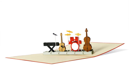 Tarjeta Instrumentos pop-up – Música y color en 3D