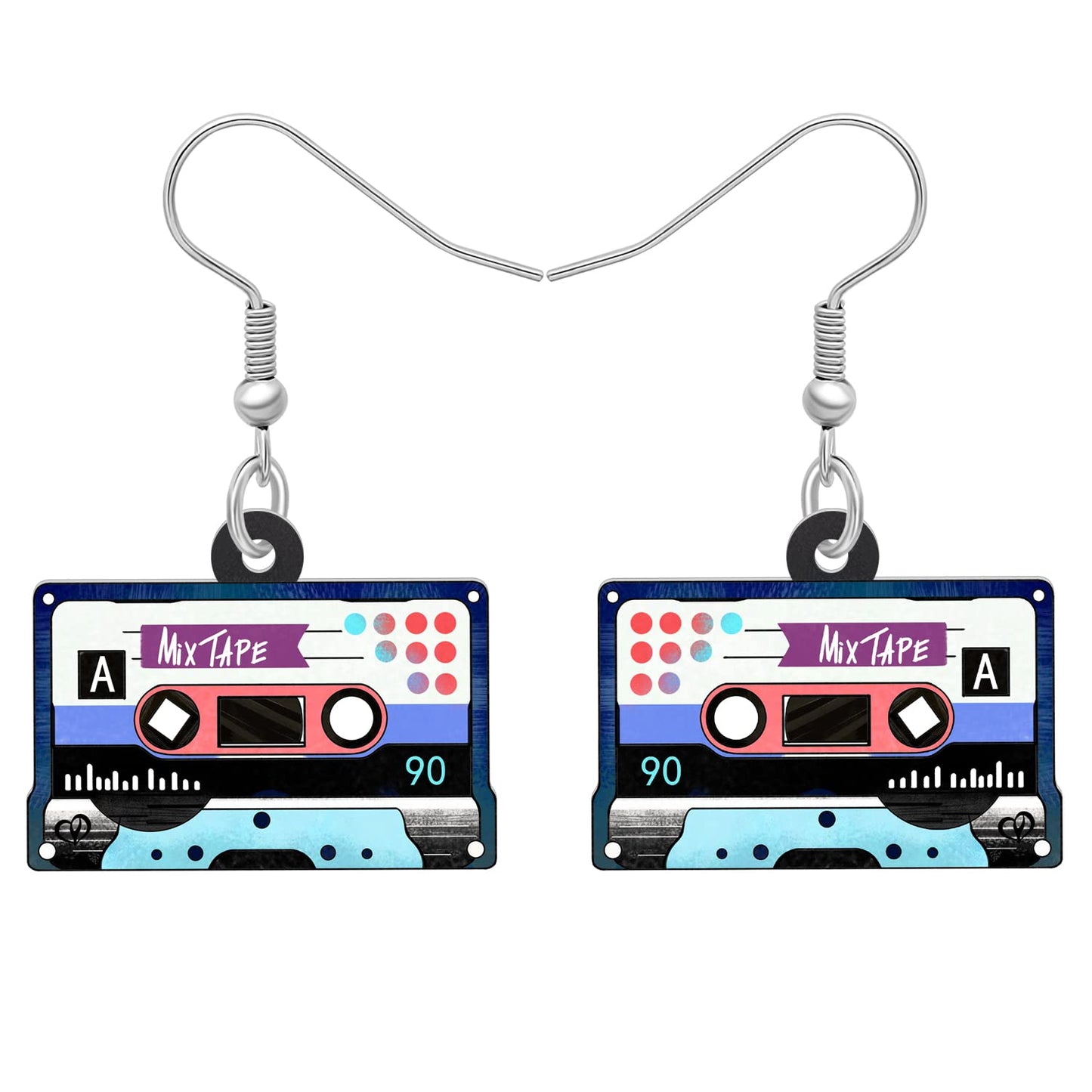 Pendientes Radio Vintage Morada – Ritmo ochentero a todo color