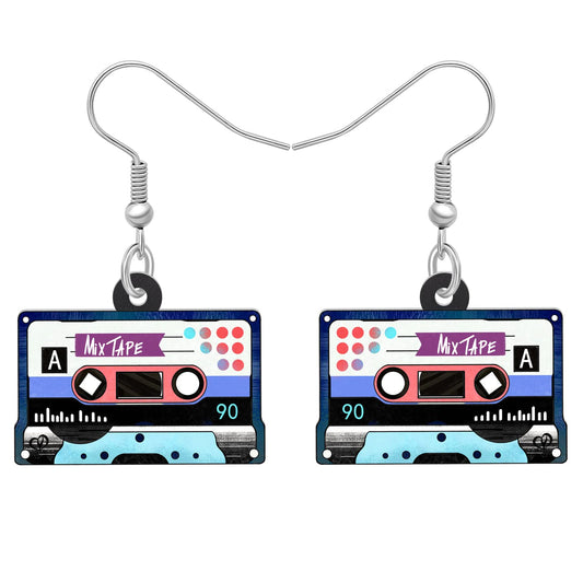 Pendientes Radio Vintage Morada – Ritmo ochentero a todo color