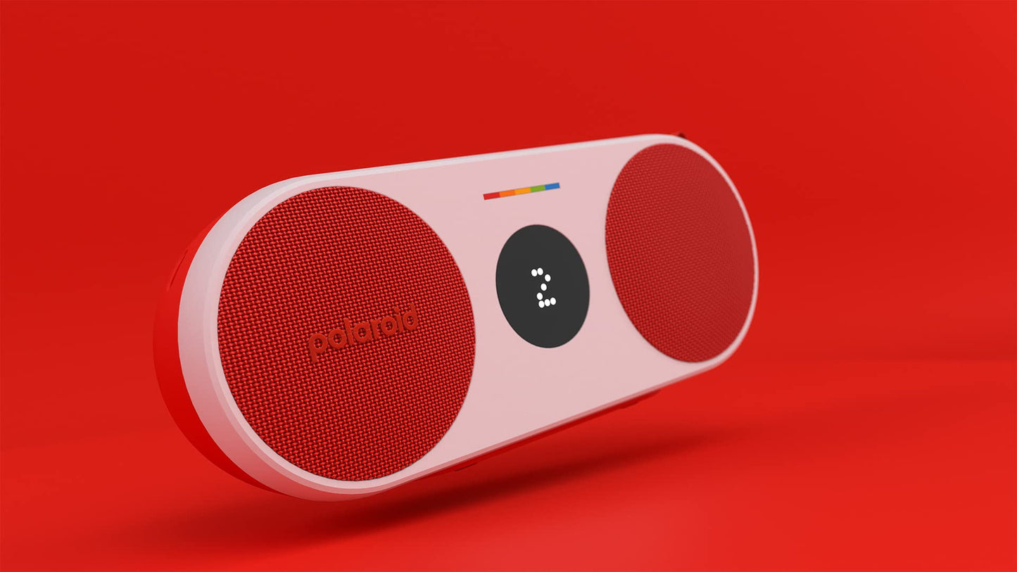 Polaroid P2 – Potente Altavoz Bluetooth inalámbrico portátil Recargable con emparejamiento estéreo Dual - Rojo