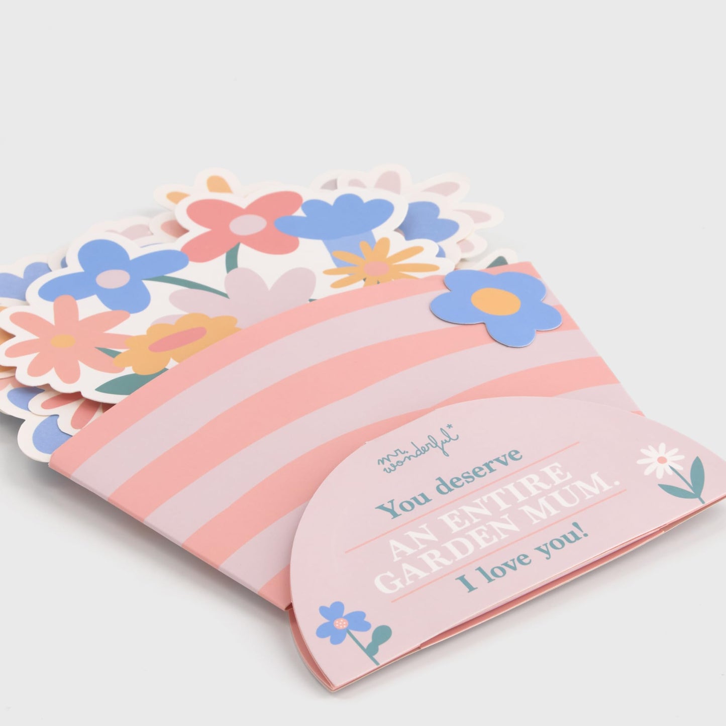 Mr.Wonderful - Postal ramo de flores - You deserve an entire garden. Mum, I love you! - Postal en 3 dimensiones que simula un ramo de flores - Regalo Día de la Madre