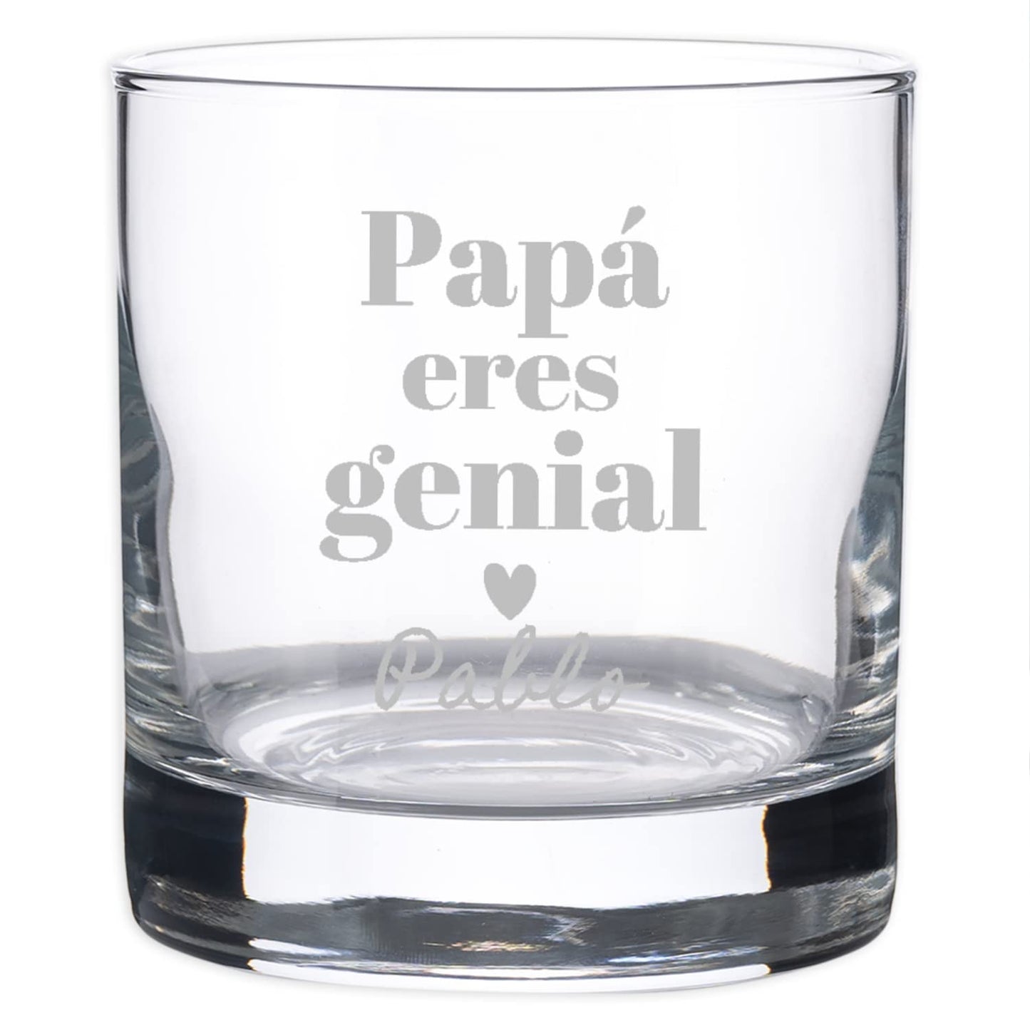 Wanapix | Vaso de Whisky Personalizado con Nombre | Vaso Cristal Grabado | Regalo Dia del Padre | 38 cl | Apto para Lavavajillas | Papa genial