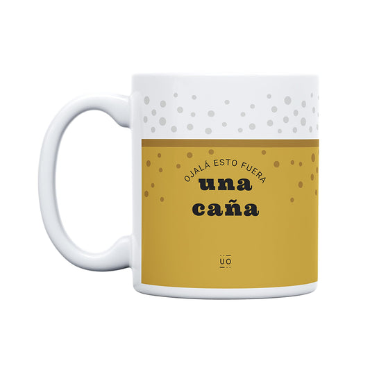 UO Taza de regalo con mensaje Ojalá esto fuera una caña, regalo para amigas, regalo para amigos, regalo original de Navidad, regalo amigo invisible original, 350 ml, Cerámica