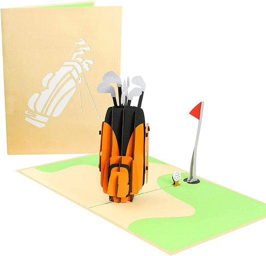 Tarjeta pop-up club de golf – Swing sorpresa en 3D