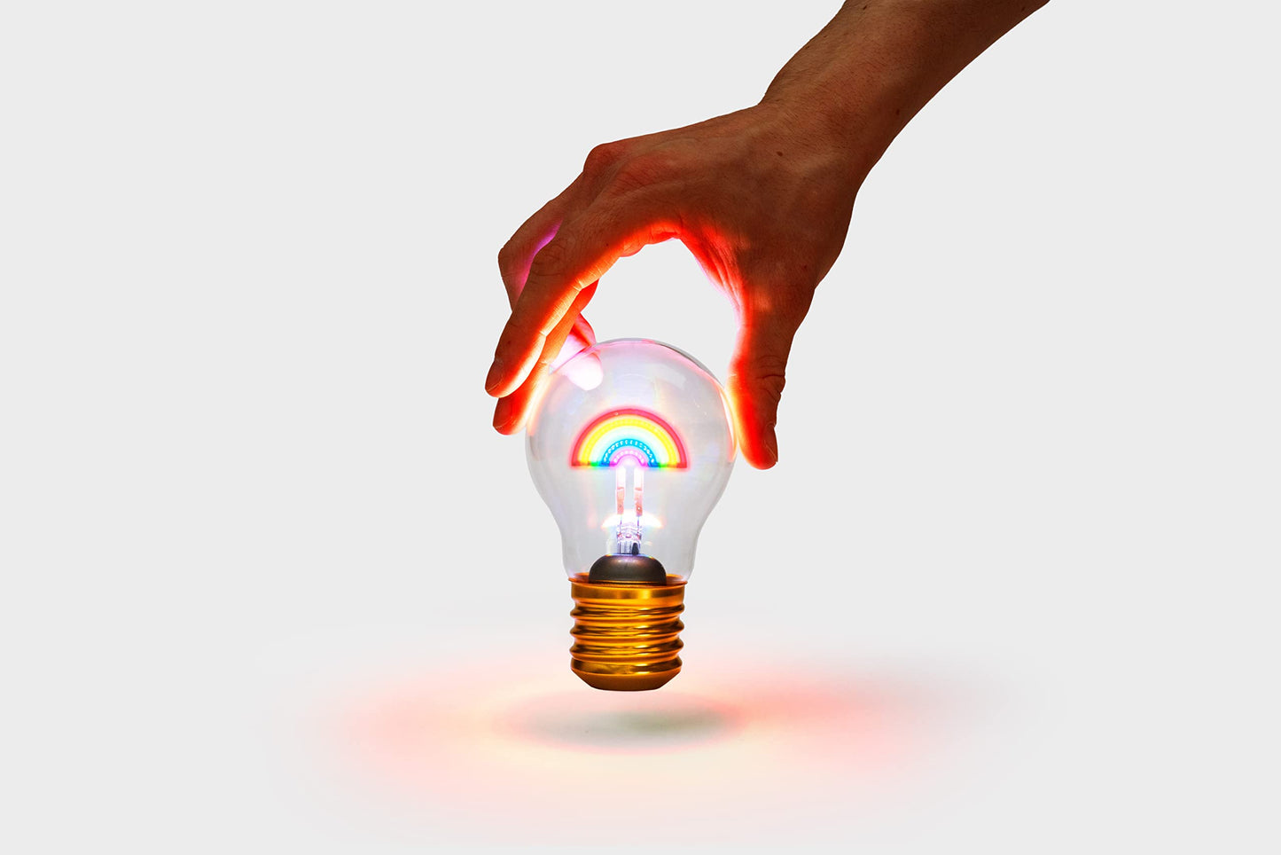 Suck UK Bombilla de arco iris, lámparas de mesa que funcionan con pilas, bombilla de batería recargable y luz USB inalámbrica, decoración estética de habitación y luces arcoíris para dormitorio,