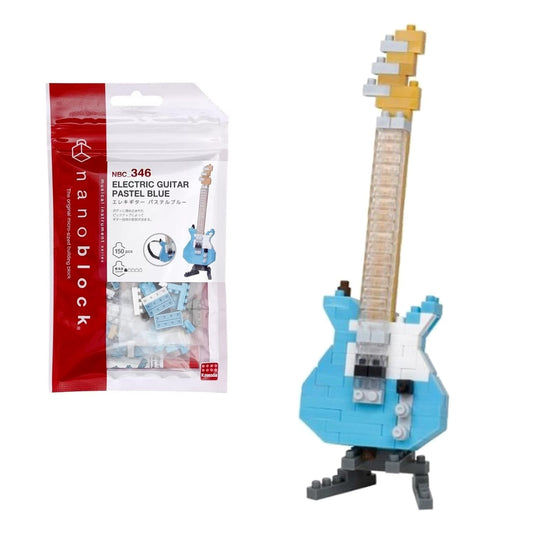 Guitarra eléctrica azul Nanoblock – Rock en versión pixelada y de bolsillo