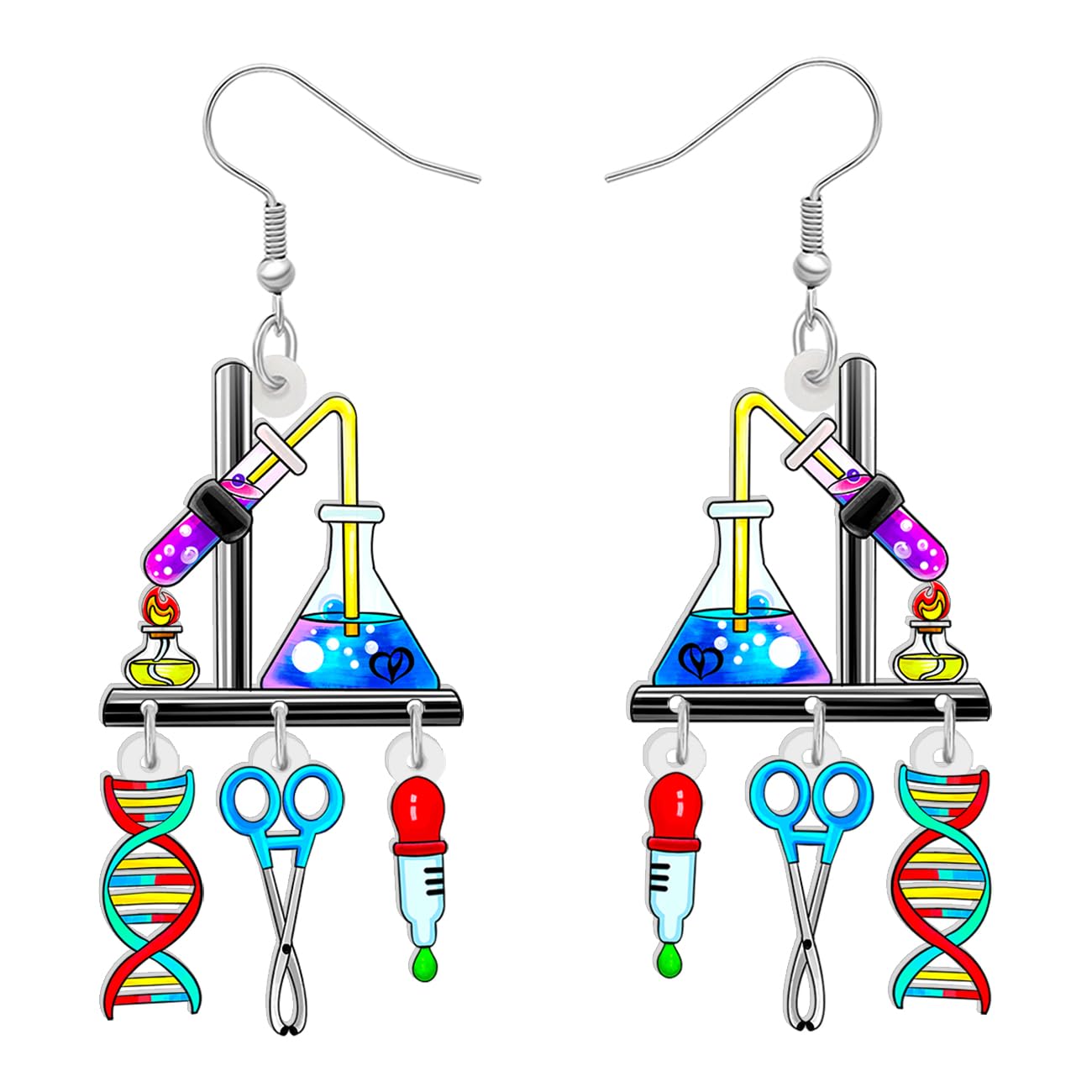 Pendientes Ciencia y Química – ADN Acrílico para Mentes Curiosas