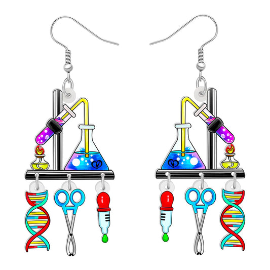 Pendientes Ciencia y Química – ADN Acrílico para Mentes Curiosas