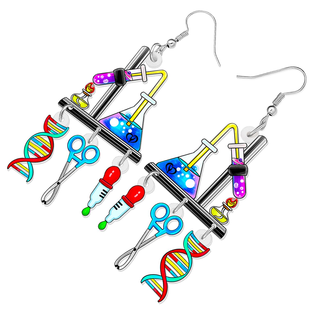 Pendientes Ciencia y Química – ADN Acrílico para Mentes Curiosas
