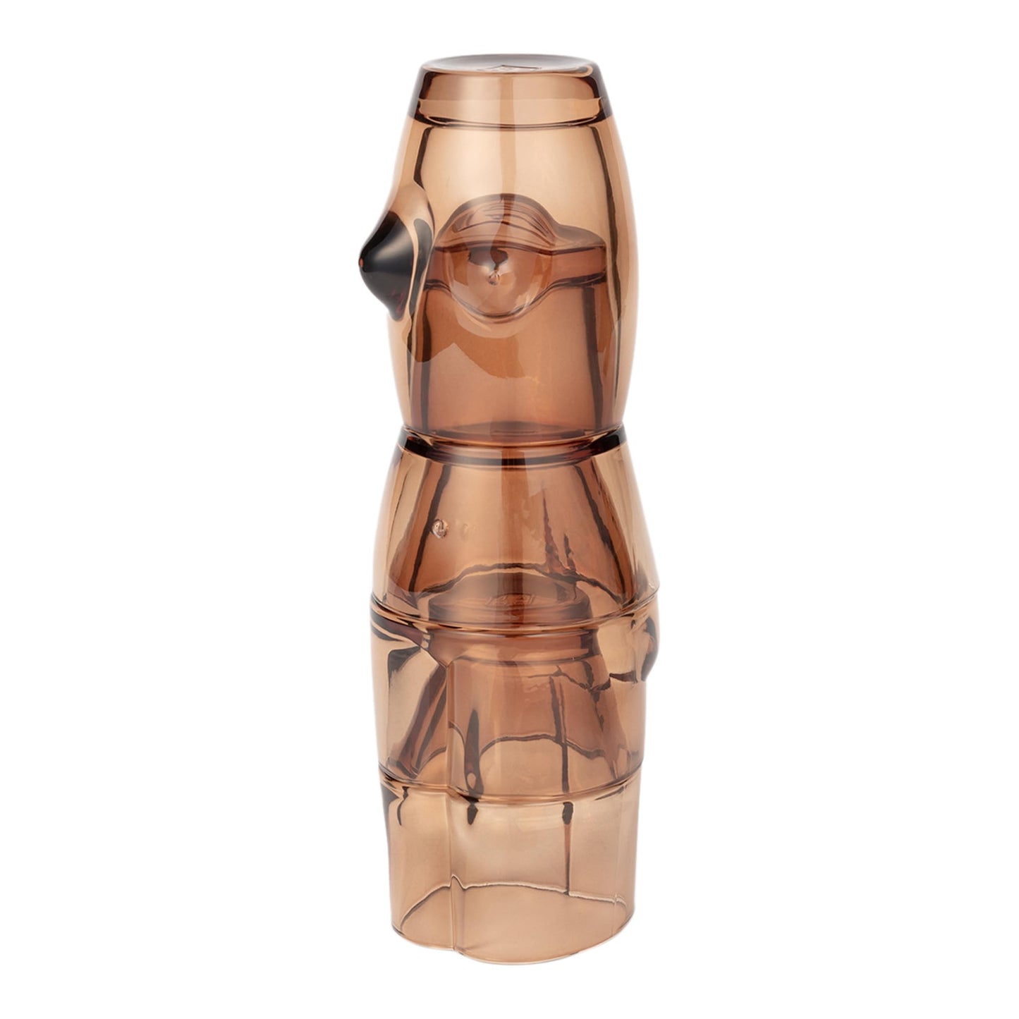 Doiy - Juego de Vasos de Cristal - Diseño de Cuerpo Femenino - Fabricados con Cristal - Vasos para Decorar Apilables - Apto para Lavavajillas - Color Marrón - 9x8,5x37cm - 4 Unidades