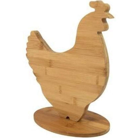 Fisura | Tabla de Cortar de Madera de Bambú para la Cocina con Formas de Animales. Tamaño Grande. (Gallina)