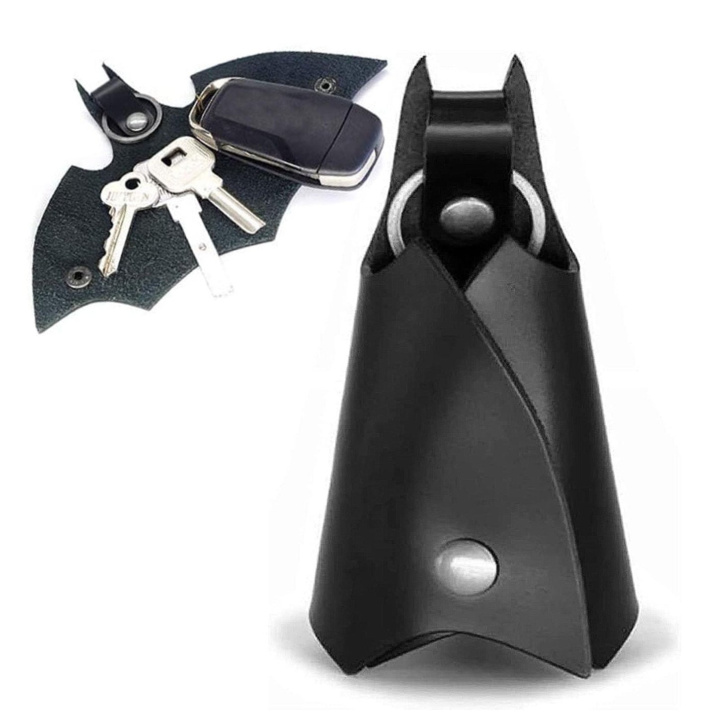 Ahaimy Llavero Batman, funda para llaves de piel sintética de Batman, funda para llaves de piel sintética, llavero de murciélago, llavero de cuero para coche, organizador de llaves, para todo tipo de