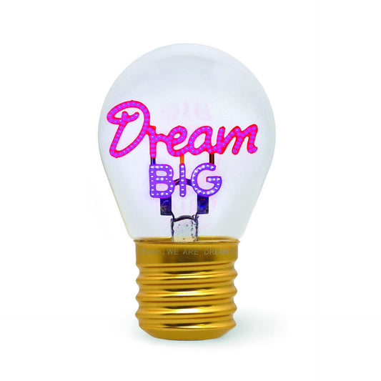 Lámpara bombilla “Dream Big” – Luz suave para grandes ideas