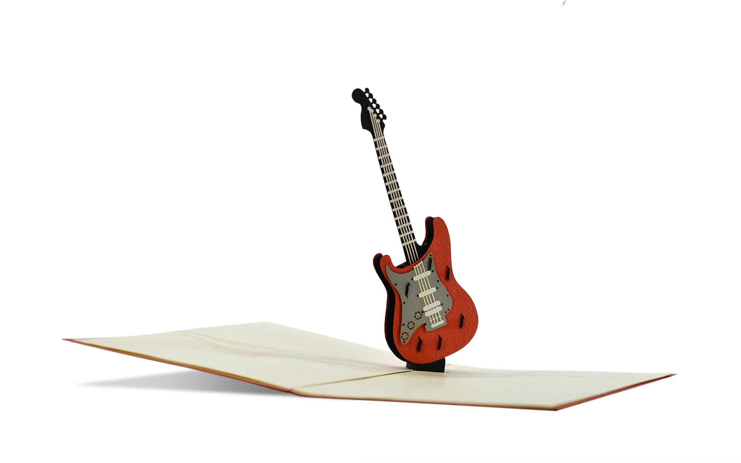 Tarjeta de cumpleaños roquera con guitarra electrónica en 3D, tarjeta desplegable, vale o regalo para músicos. Tarjeta de regalo para guitarra, concierto, festival, musical, H23