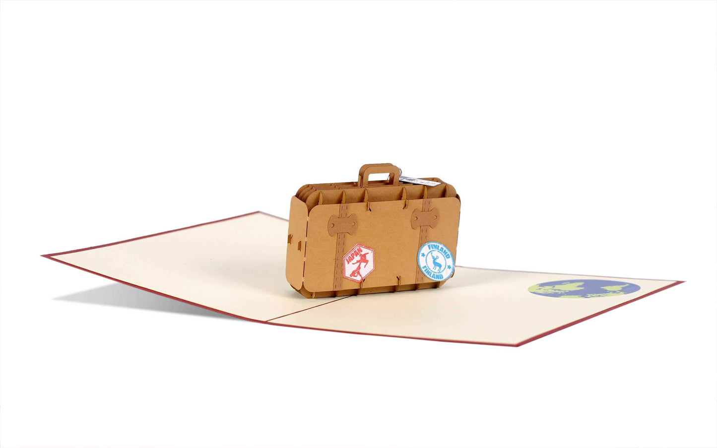 Diese-Klappkarten Tarjeta regalo viaje sorpresa - Tarjeta 3D con viajes para regalar - Vale regalo viaje con diseño desplegable - Tarjeta viaje sorpresa con sobre - Diseño de maleta