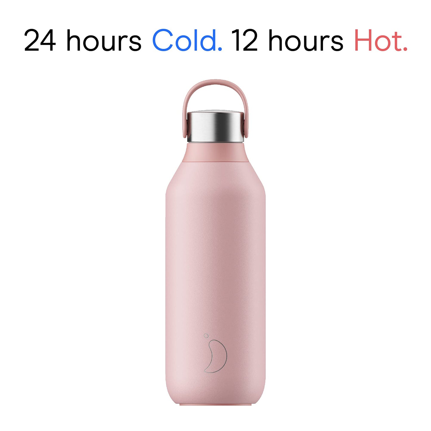 Chilly's Bottle Serie 2 - Botellas térmicas de Acero Inoxidable con gollete Suave y asa - Blush Pink, 500ml