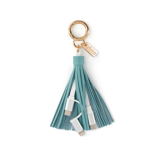 Mr.Wonderful - Llavero con cables para cargar el móvil para madres a tope de energía - Regalo Día de la Madre - Llavero con formato de "pompón", con flecos