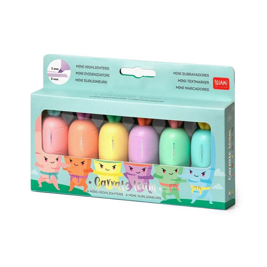 Legami HC0001 - Juego de 6 minimarcadores de mano, para trazos finos y gruesos, color pastel, secado rápido