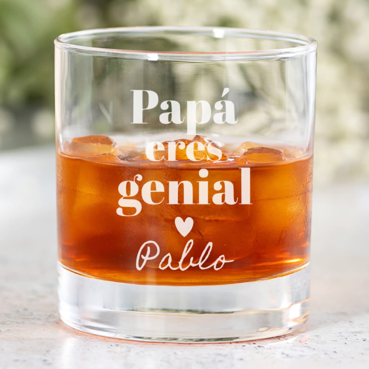 Wanapix | Vaso de Whisky Personalizado con Nombre | Vaso Cristal Grabado | Regalo Dia del Padre | 38 cl | Apto para Lavavajillas | Papa genial