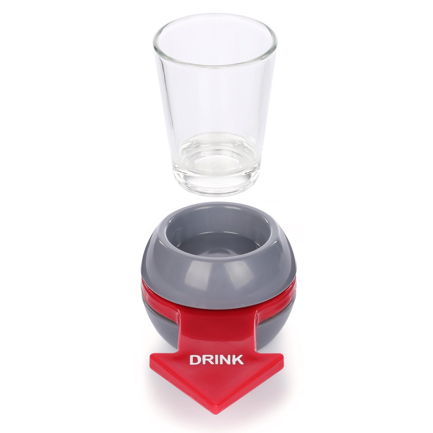 FunX Shot Spinner - Divertido giro de botellas con vaso de chupito y flecha – Juego de beber, juego de beber para fiestas, JGA y reuniones acogedoras – 2 cl de capacidad