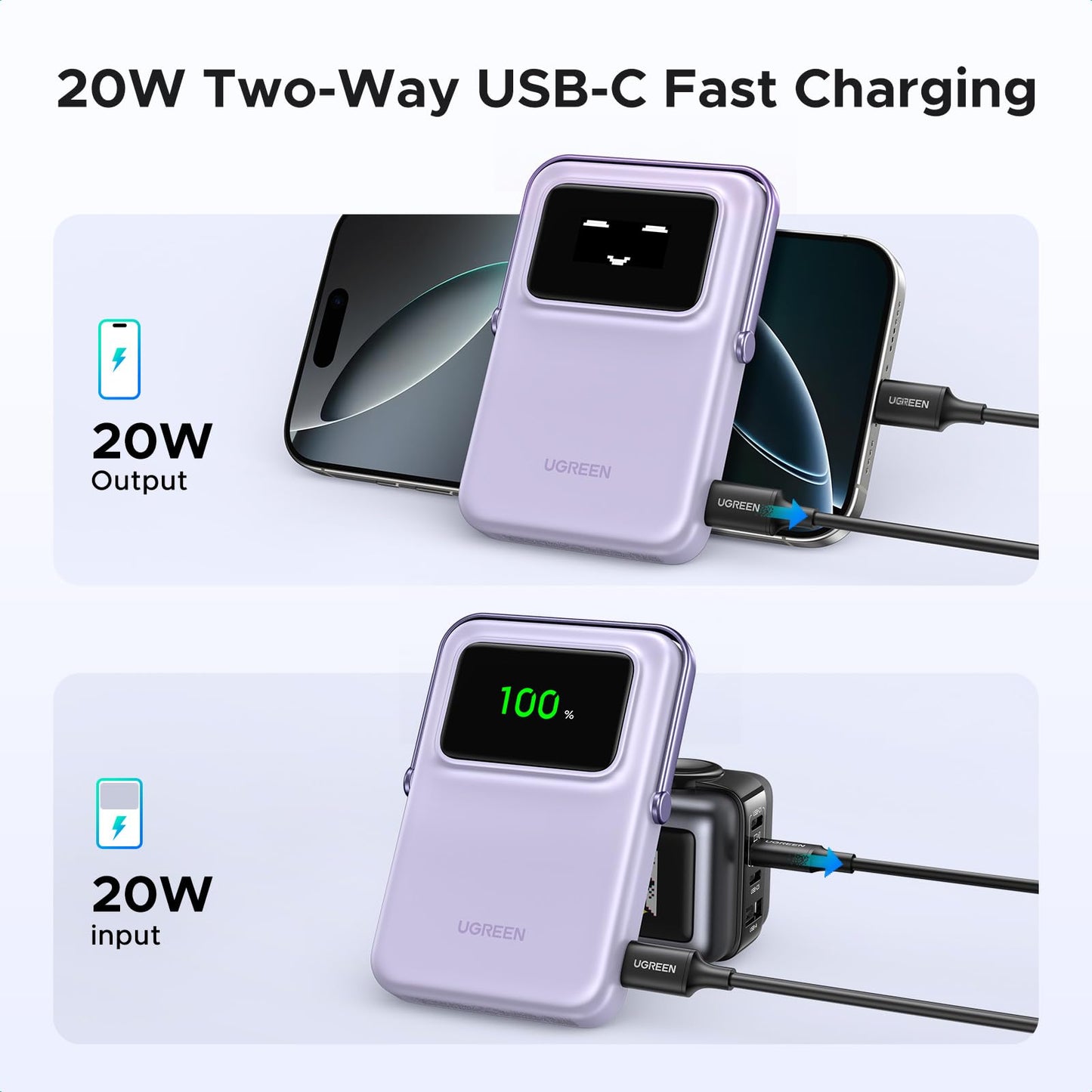 Power Bank magnético 10.000 mAh – Energía portátil con sonrisa y soporte