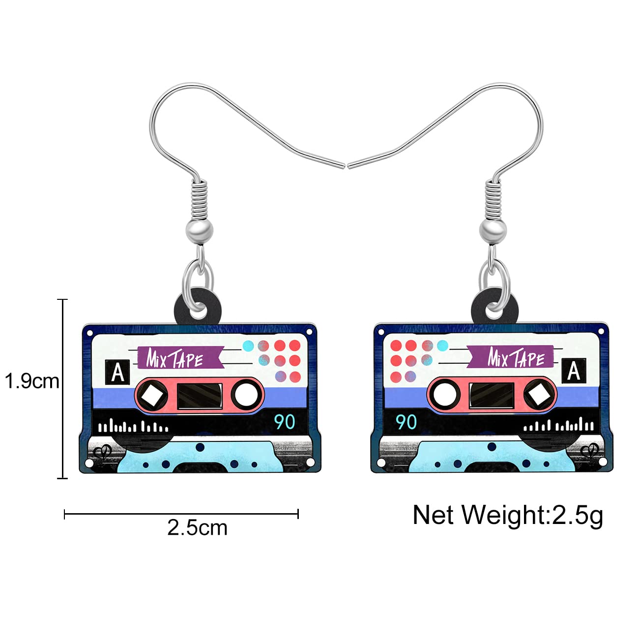 Pendientes Radio Vintage Morada – Ritmo ochentero a todo color