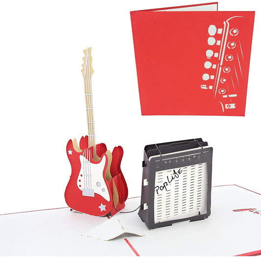 Tarjeta pop-up guitarra – Un solo musical en papel