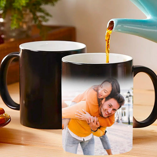 Transparent Gift Taza Mágica Personalizada con Foto.Tazas Personalizadas Cerámica de Desayuno. Regalos Originales para Hombre y Mujer. Regalos San Valentín, Aniversario, Regalos para Parejas, Novios