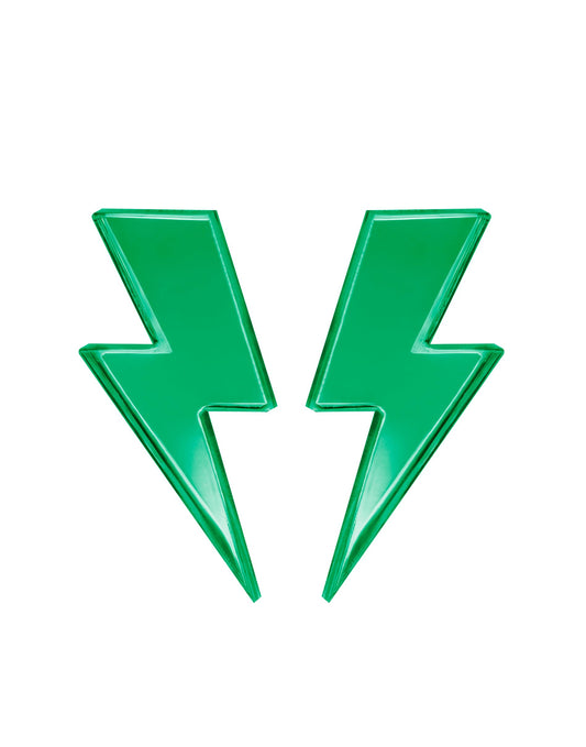 Pendientes Rayo Metacrilato Verde – Un Chispazo de Energía Vibrante