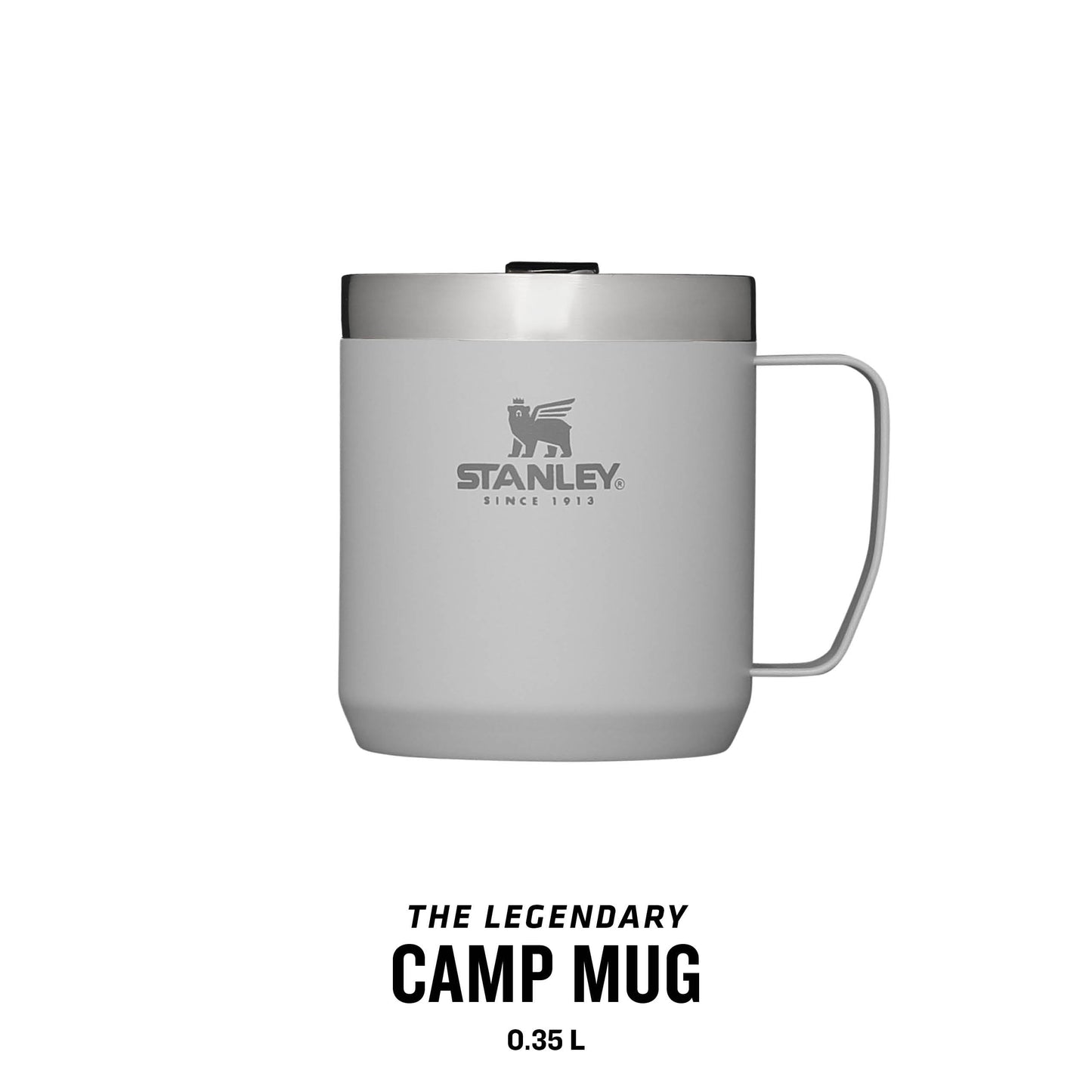 Stanley Classic Legendary Camp Mug Termo Café 0.35L Ash - Aislamiento al Vacío de Doble Pared - Vaso Termico Café de Acero Inoxidable - Taza Café Sin BPA - Apta Para Lavavajillas