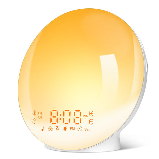 Despertador amanecer LED – Despierta con luz, sonidos y cero estrés