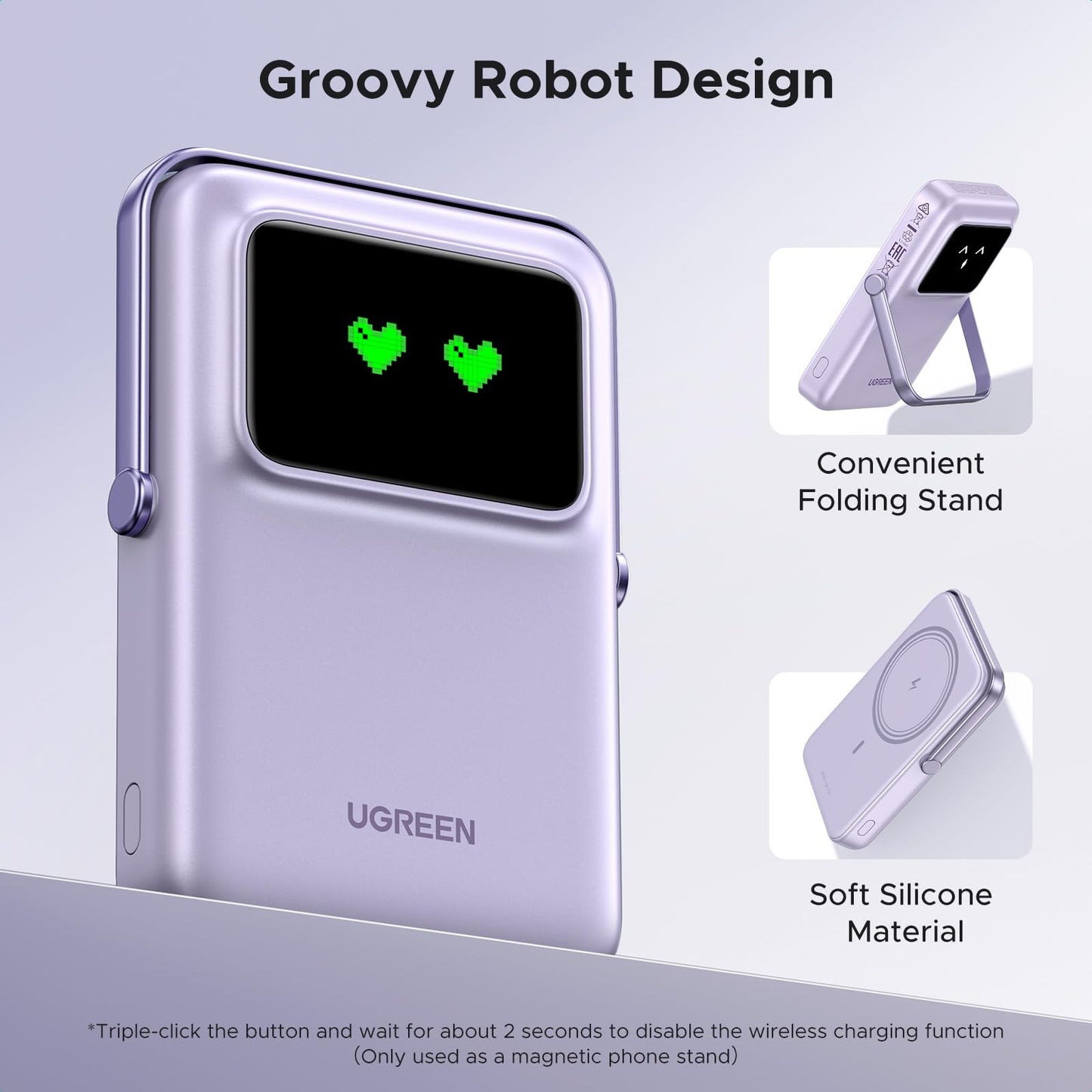 Power Bank magnético 10.000 mAh – Energía portátil con sonrisa y soporte