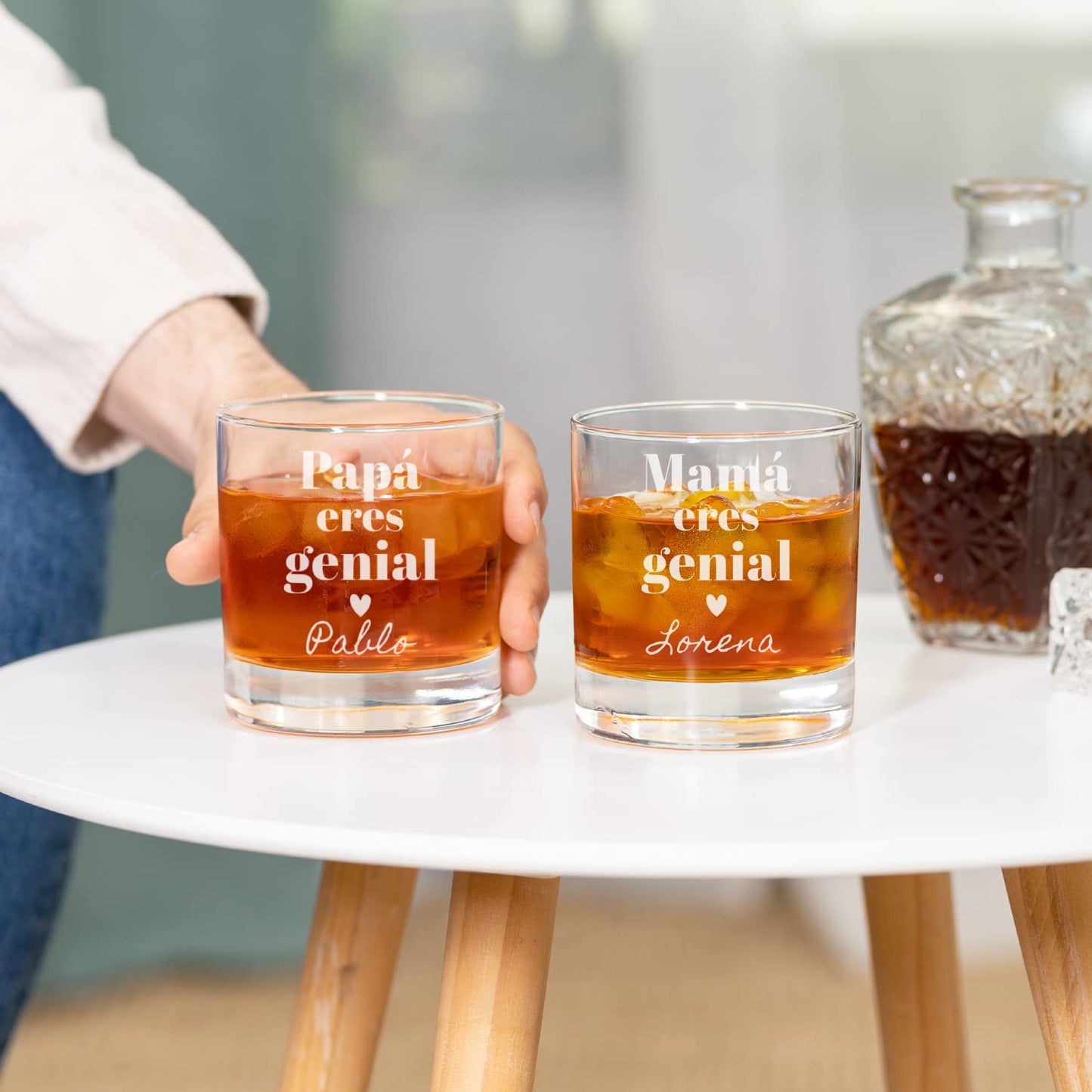 Wanapix | Vaso de Whisky Personalizado con Nombre | Vaso Cristal Grabado | Regalo Dia del Padre | 38 cl | Apto para Lavavajillas | Papa genial