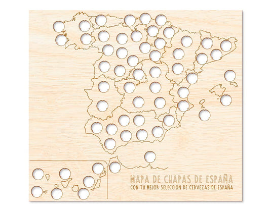 Mapa de España para chapas – Brinda por cada rincón