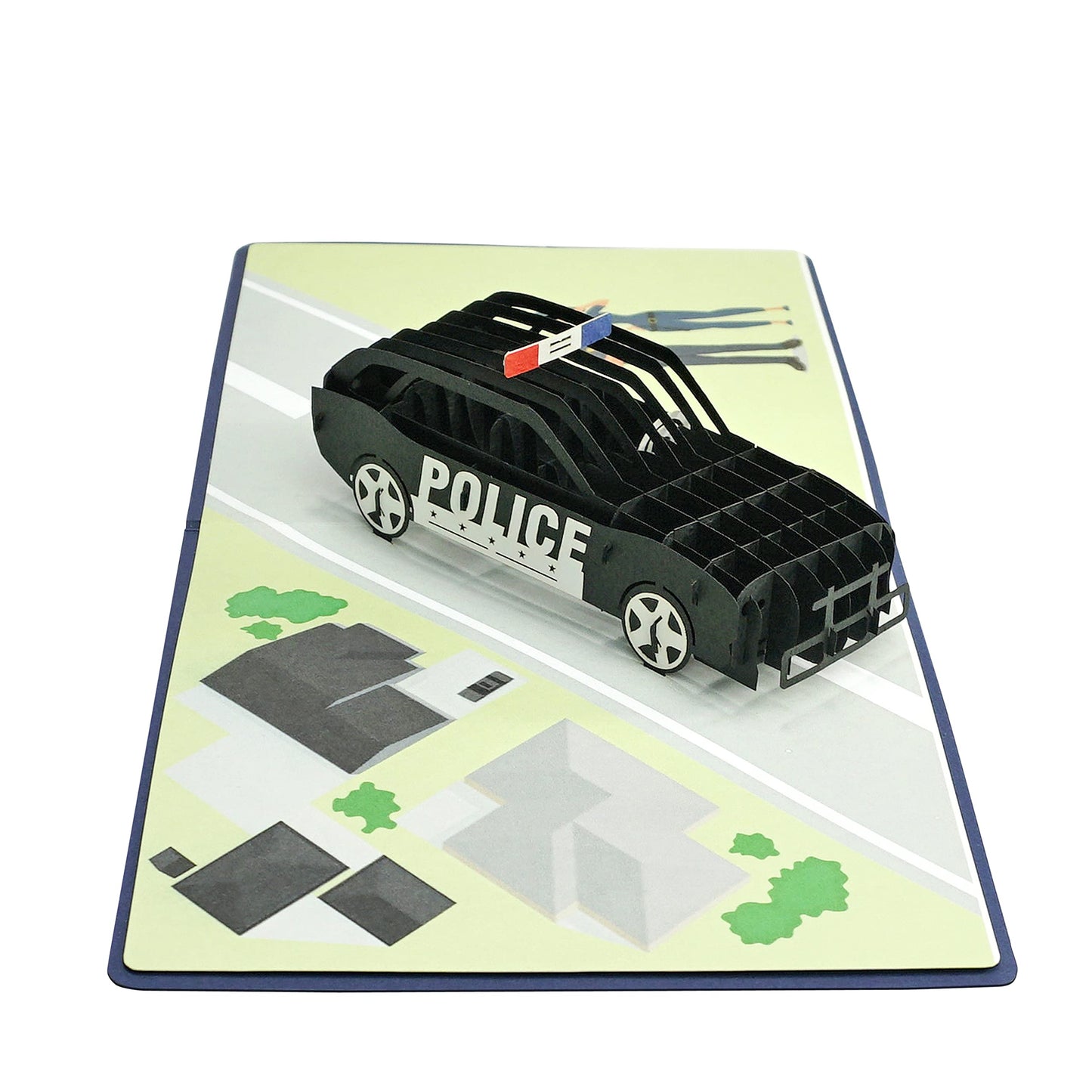 CUTPOPUP - Tarjeta de felicitación para el día del padre del coche de policía, tarjeta de cumpleaños emergente, tarjetas de felicitación 3D, tarjeta de felicitación emergente