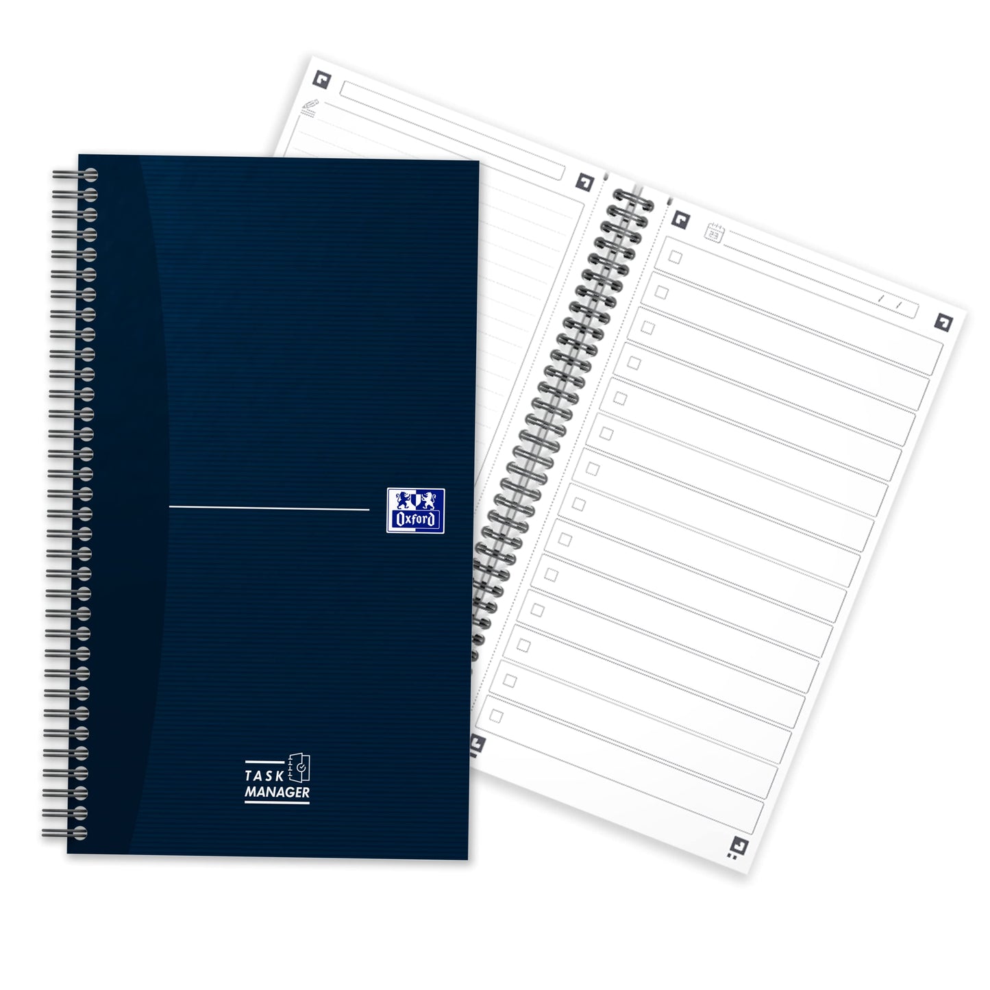 Oxford Cuaderno de lista de tareas, encuadernado en espiral, 230 páginas, azul, paquete de 1