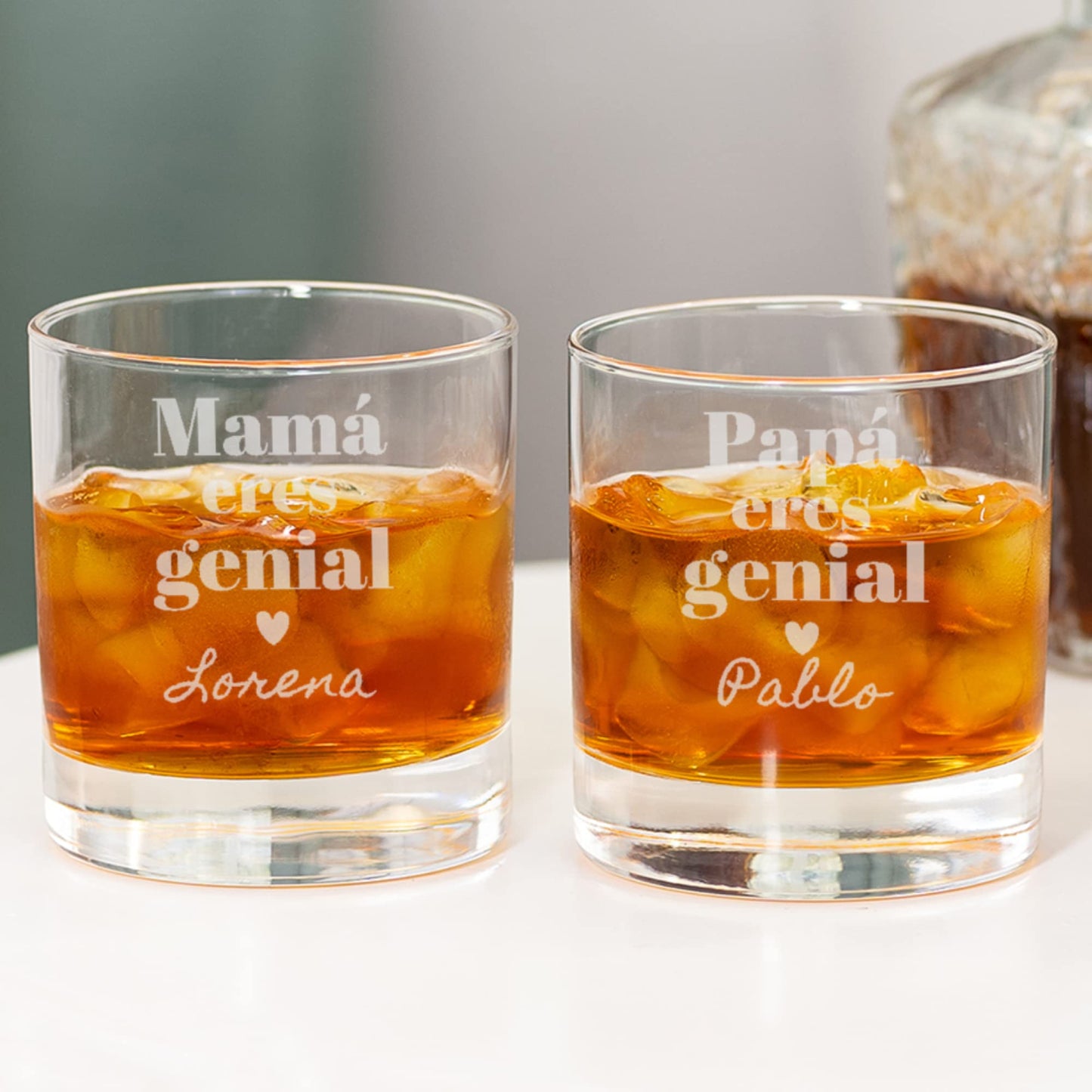 Wanapix | Vaso de Whisky Personalizado con Nombre | Vaso Cristal Grabado | Regalo Dia del Padre | 38 cl | Apto para Lavavajillas | Papa genial