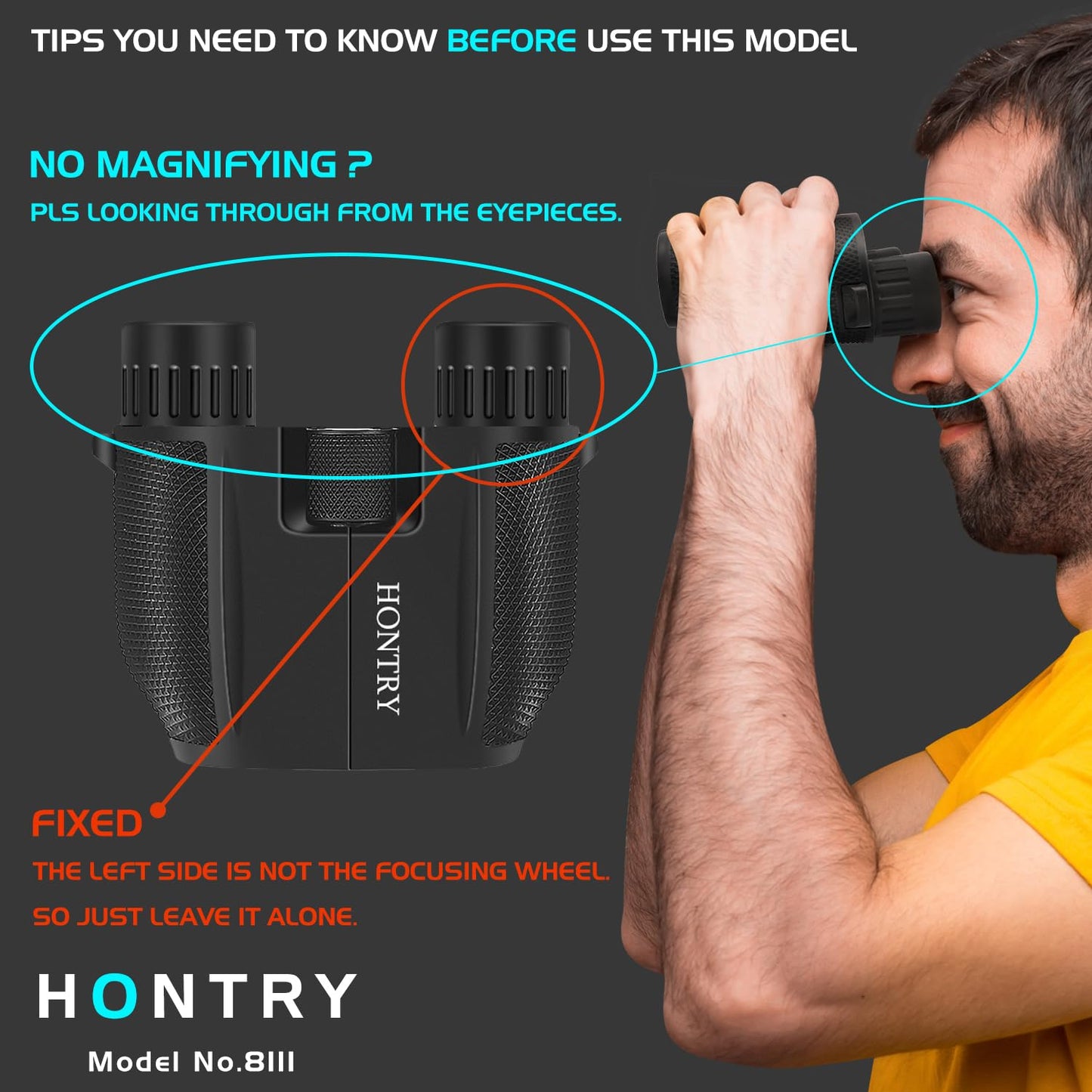 Hontry Prismaticos para Adultos y Niños, Compacto Prismáticos 10x25 para Observación de Aves, Teatro y Conciertos, Caza y Juegos Deportivos